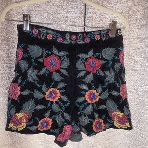 Zara Terez Black High Waist Floral Shorts